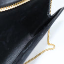 Christian Dior Trotter Canvas Chain Shoulder Bag Black Gold Auth 184194-18