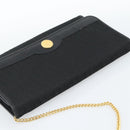 Christian Dior Trotter Canvas Chain Shoulder Bag Black Gold Auth 184194-6