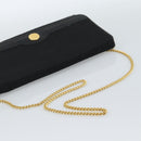 Christian Dior Trotter Canvas Chain Shoulder Bag Black Gold Auth 184194-7