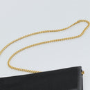 Christian Dior Trotter Canvas Chain Shoulder Bag Black Gold Auth 184194-8