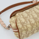 Christian Dior Trotter Canvas Romantic Chain Bag PVC Beige Silver Auth 184195A-11
