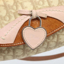 Christian Dior Trotter Canvas Romantic Chain Bag PVC Beige Silver Auth 184195A-14