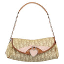 Christian Dior Trotter Canvas Romantic Chain Bag PVC Beige Silver Auth 184195A-2
