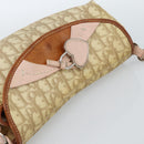 Christian Dior Trotter Canvas Romantic Chain Bag PVC Beige Silver Auth 184195A-6