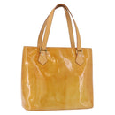 LOUIS VUITTON Monogram Vernis Houston Hand Bag Beige M91004 LV Auth 184197-1
