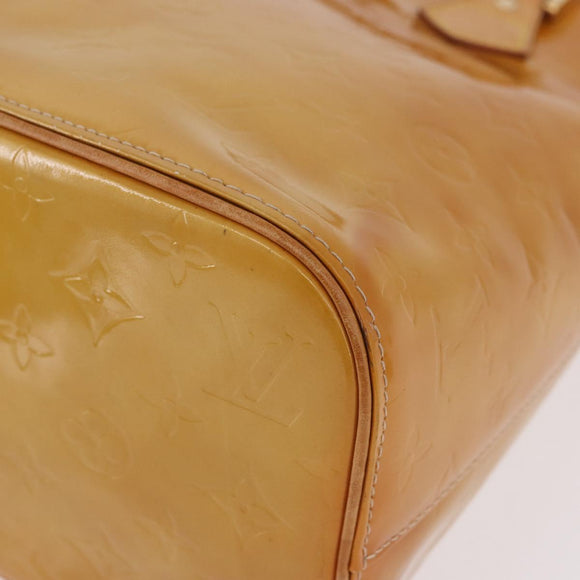 LOUIS VUITTON Monogram Vernis Houston Hand Bag Beige M91004 LV Auth 184197