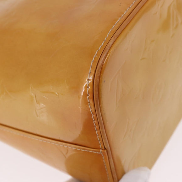 LOUIS VUITTON Monogram Vernis Houston Hand Bag Beige M91004 LV Auth 184197