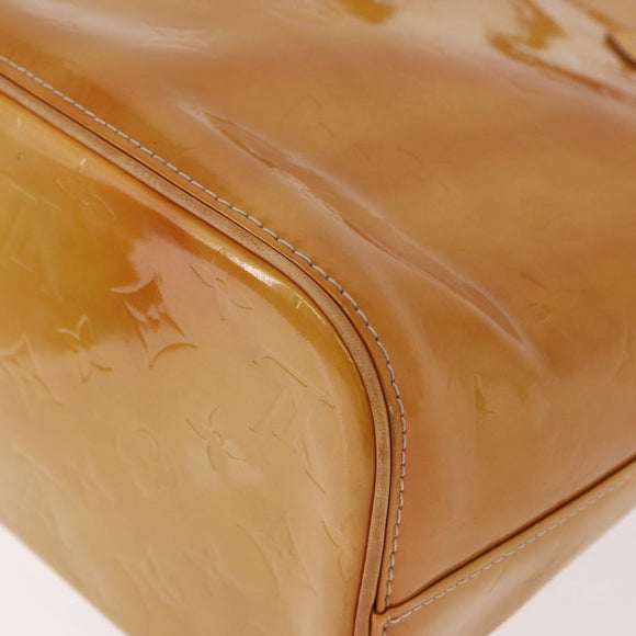 LOUIS VUITTON Monogram Vernis Houston Hand Bag Beige M91004 LV Auth 184197