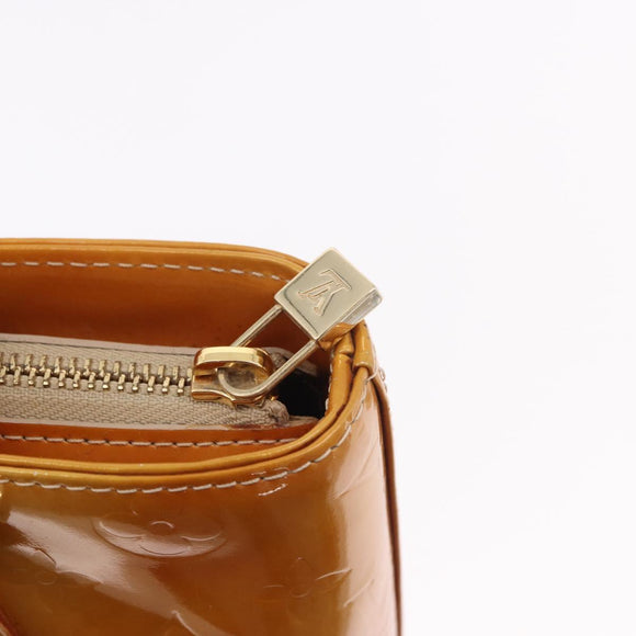 LOUIS VUITTON Monogram Vernis Houston Hand Bag Beige M91004 LV Auth 184197