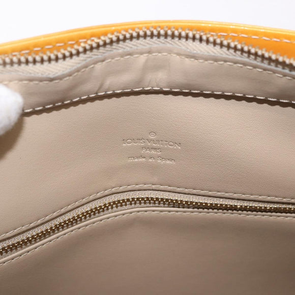 LOUIS VUITTON Monogram Vernis Houston Hand Bag Beige M91004 LV Auth 184197