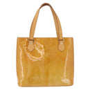 LOUIS VUITTON Monogram Vernis Houston Hand Bag Beige M91004 LV Auth 184197-13