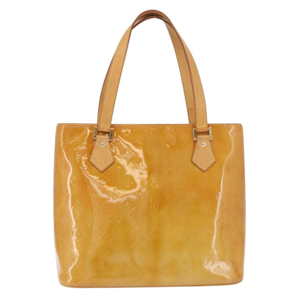 LOUIS VUITTON Monogram Vernis Houston Hand Bag Beige M91004 LV Auth 184197