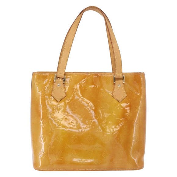 LOUIS VUITTON Monogram Vernis Houston Hand Bag Beige M91004 LV Auth 184197