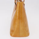 LOUIS VUITTON Monogram Vernis Houston Hand Bag Beige M91004 LV Auth 184197-4