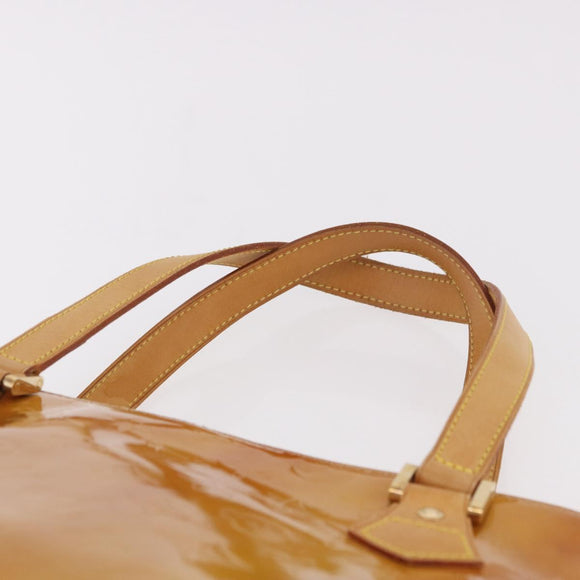LOUIS VUITTON Monogram Vernis Houston Hand Bag Beige M91004 LV Auth 184197