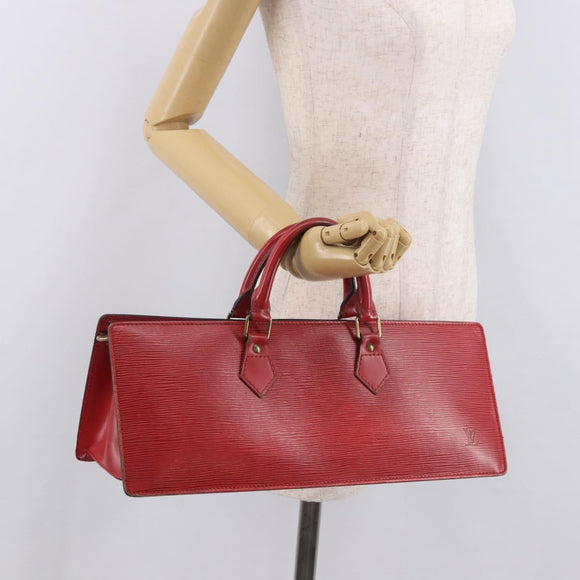 LOUIS VUITTON Epi Sac Triangle Hand Bag Red M52097 LV Auth 184201