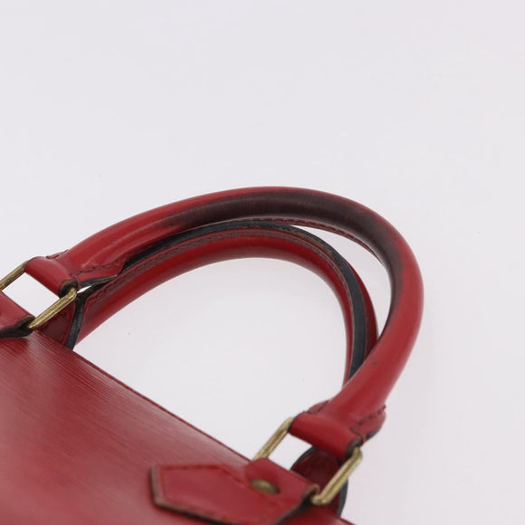 LOUIS VUITTON Epi Sac Triangle Hand Bag Red M52097 LV Auth 184201