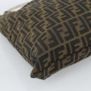 FENDI Zucca Canvas Hand Bag Black Brown Auth 184207A-14