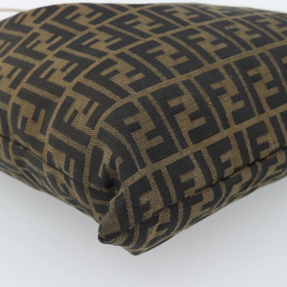 FENDI Zucca Canvas Hand Bag Black Brown Auth 184207A