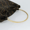 FENDI Zucca Canvas Hand Bag Black Brown Auth 184207A-6