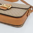 CELINE Macadam Canvas Shoulder Bag PVC Beige Gold Auth 184209-14