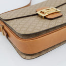 CELINE Macadam Canvas Shoulder Bag PVC Beige Gold Auth 184209-15