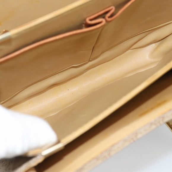 CELINE Macadam Canvas Umhängetasche PVC Beige Gold Auth 184209