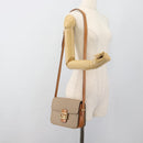 CELINE Macadam Canvas Umhängetasche PVC Beige Gold Auth 184209-22