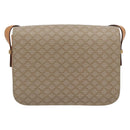 CELINE Macadam Canvas Shoulder Bag PVC Beige Gold Auth 184209-2