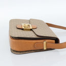 CELINE Macadam Canvas Umhängetasche PVC Beige Gold Auth 184209-4