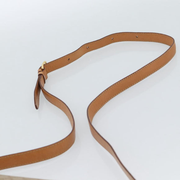 CELINE Macadam Canvas Umhängetasche PVC Beige Gold Auth 184209