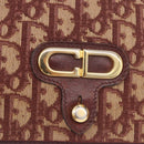 Christian Dior Trotter Canvas Shoulder Bag Red Gold Auth 184210-14