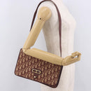 Christian Dior Trotter Canvas Shoulder Bag Red Gold Auth 184210-23