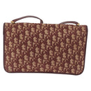 Christian Dior Trotter Canvas Shoulder Bag Red Gold Auth 184210-3