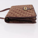 Christian Dior Trotter Canvas Shoulder Bag Red Gold Auth 184210-5