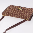 Christian Dior Trotter Canvas Shoulder Bag Red Gold Auth 184210-6