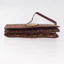 Christian Dior Trotter Canvas Shoulder Bag Red Gold Auth 184210-9