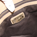 Miu Miu Tote Bag Leer Beige Goud Auth 184214A-10