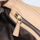 Miu Miu Tote Bag Leer Beige Goud Auth 184214A-20
