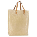 LOUIS VUITTON Monogram Vernis Reade MM Hand Bag Beige M91141 LV Auth 184220-1