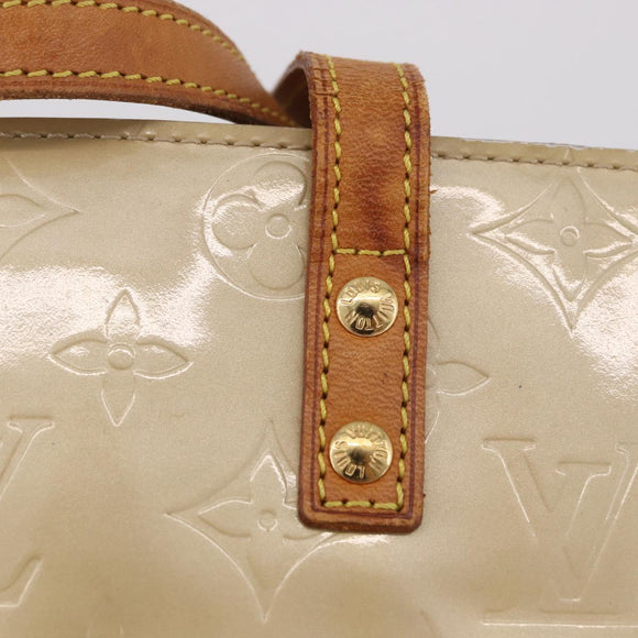 LOUIS VUITTON Monogram Vernis Reade MM Hand Bag Beige M91141 LV Auth 184220