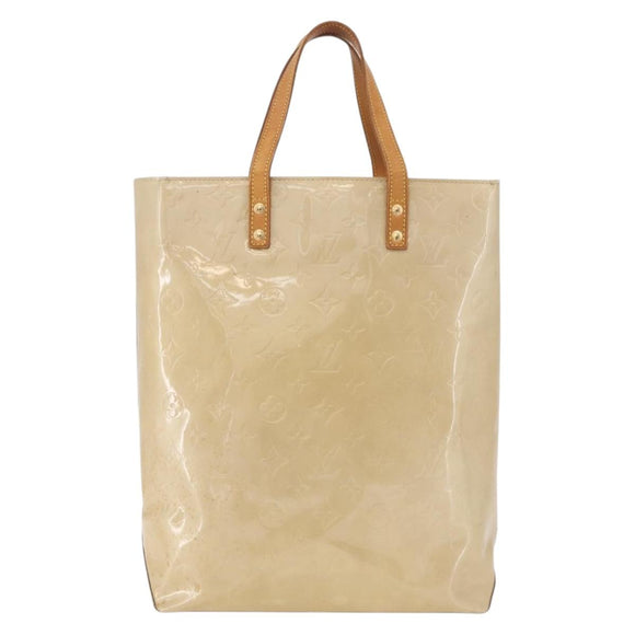 LOUIS VUITTON Monogram Vernis Reade MM Hand Bag Beige M91141 LV Auth 184220