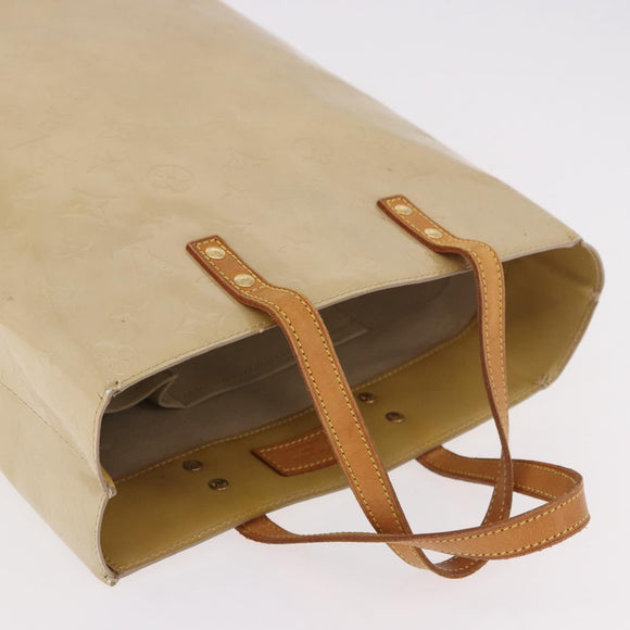 LOUIS VUITTON Monogram Vernis Reade MM Hand Bag Beige M91141 LV Auth 184220