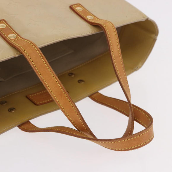 LOUIS VUITTON Monogram Vernis Reade MM Hand Bag Beige M91141 LV Auth 184220