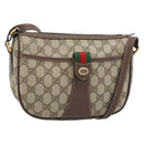 GUCCI GG Supreme Web Sherry Line Bag PVC Beige Gold 89 02 032 Auth 184227-1