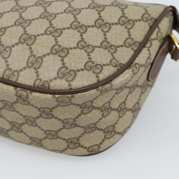 GUCCI GG Supreme Web Sherry Line Bag PVC Beige Gold 89 02 032 Auth 184227