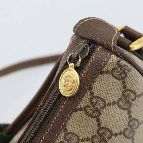 GUCCI GG Supreme Web Sherry Line Bag PVC Beige Gold 89 02 032 Auth 184227