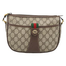 GUCCI GG Supreme Web Sherry Line Bag PVC Beige Gold 89 02 032 Auth 184227-13