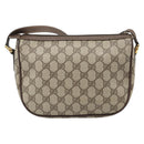 GUCCI GG Supreme Web Sherry Line Bag PVC Beige Gold 89 02 032 Auth 184227-2