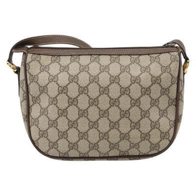 GUCCI GG Supreme Web Sherry Line Bag PVC Beige Gold 89 02 032 Auth 184227 - 0